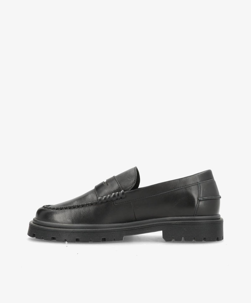 Preorder - lev. uge 36 - MONROE - Sort Læder - Loafers - Dame