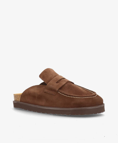 OCTAVIA - Mørkebrun ruskind - Sliders Dame