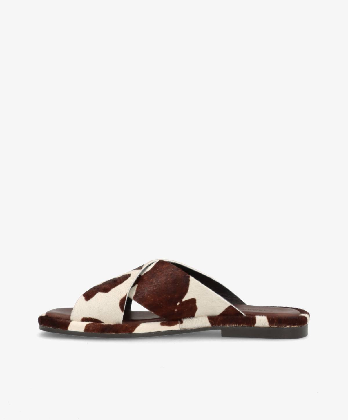 ONRY Ha - Cow brun pony hair læder - Flad sandal Dame