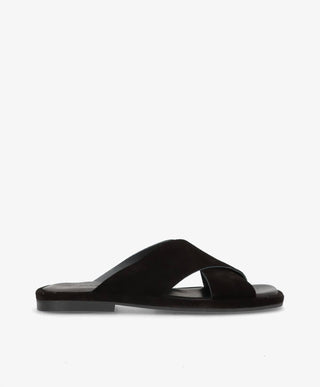 ONRY S - Sort ruskind - Flad sandal Dame