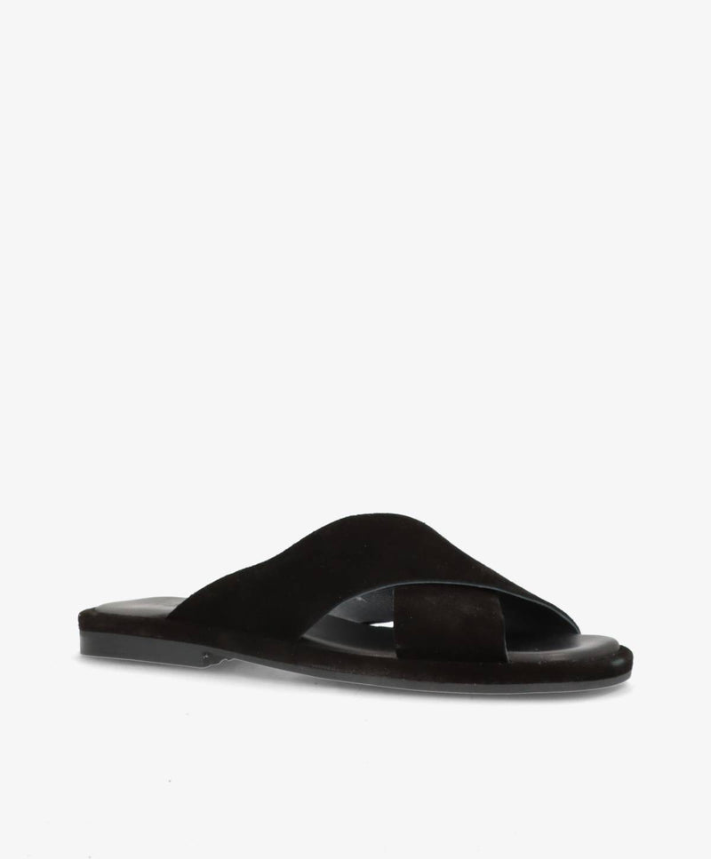ONRY S - Sort ruskind - Flad sandal Dame