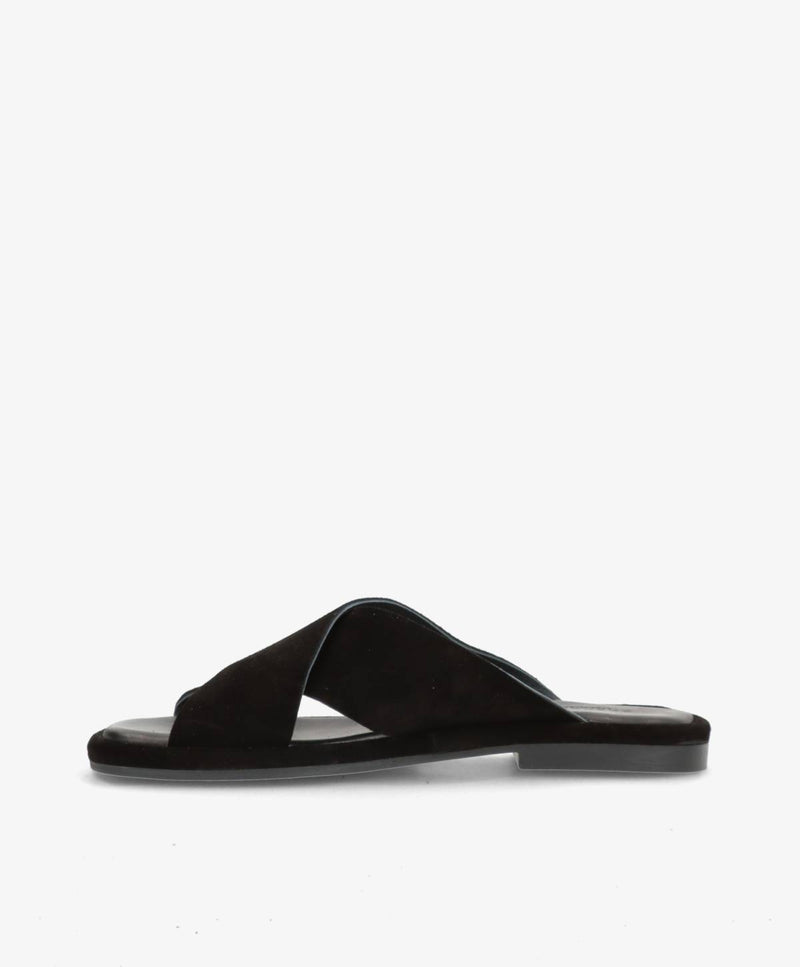 ONRY S - Sort ruskind - Flad sandal Dame