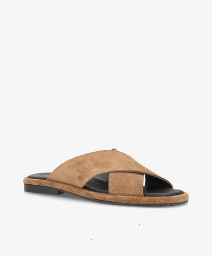 ONRY SO - Camel ruskind oil - Flat sandals Dame