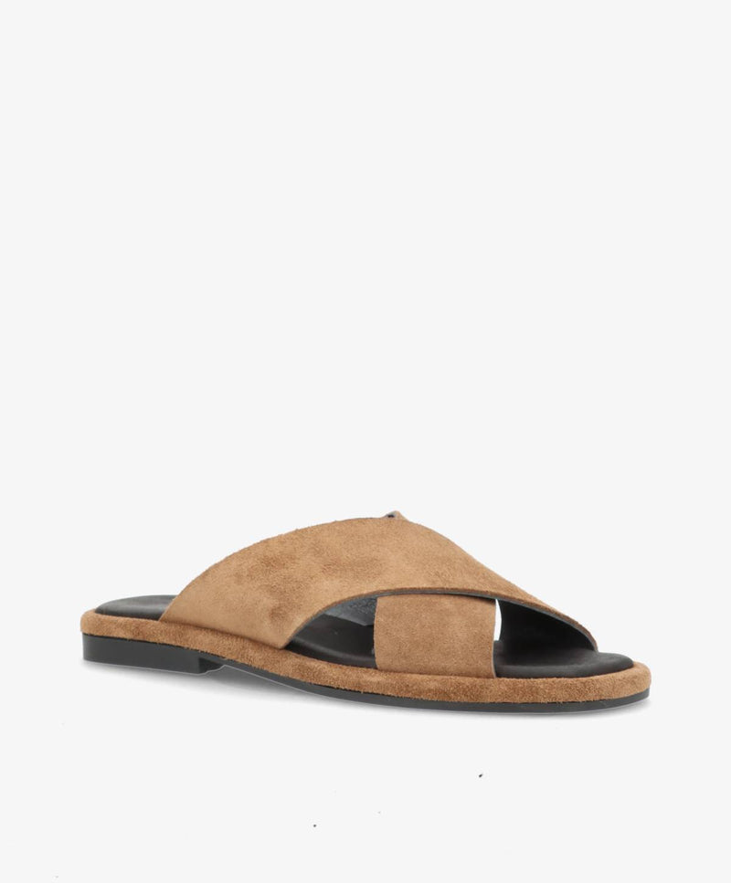 ONRY SO - Camel ruskind oil - Flat sandals Dame