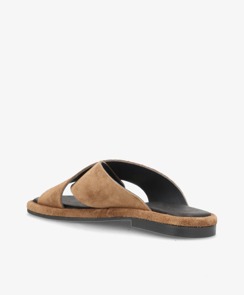 ONRY SO - Camel ruskind oil - Flat sandals Dame