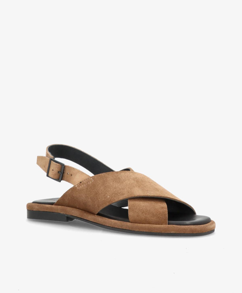 ONRY Strap SO - Camel ruskind oil - Flad sandal Dame