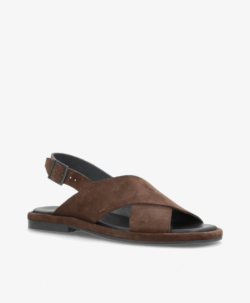 ONRY Strap SO - Chokoladebrun ruskind oil - Flad sandal Dame