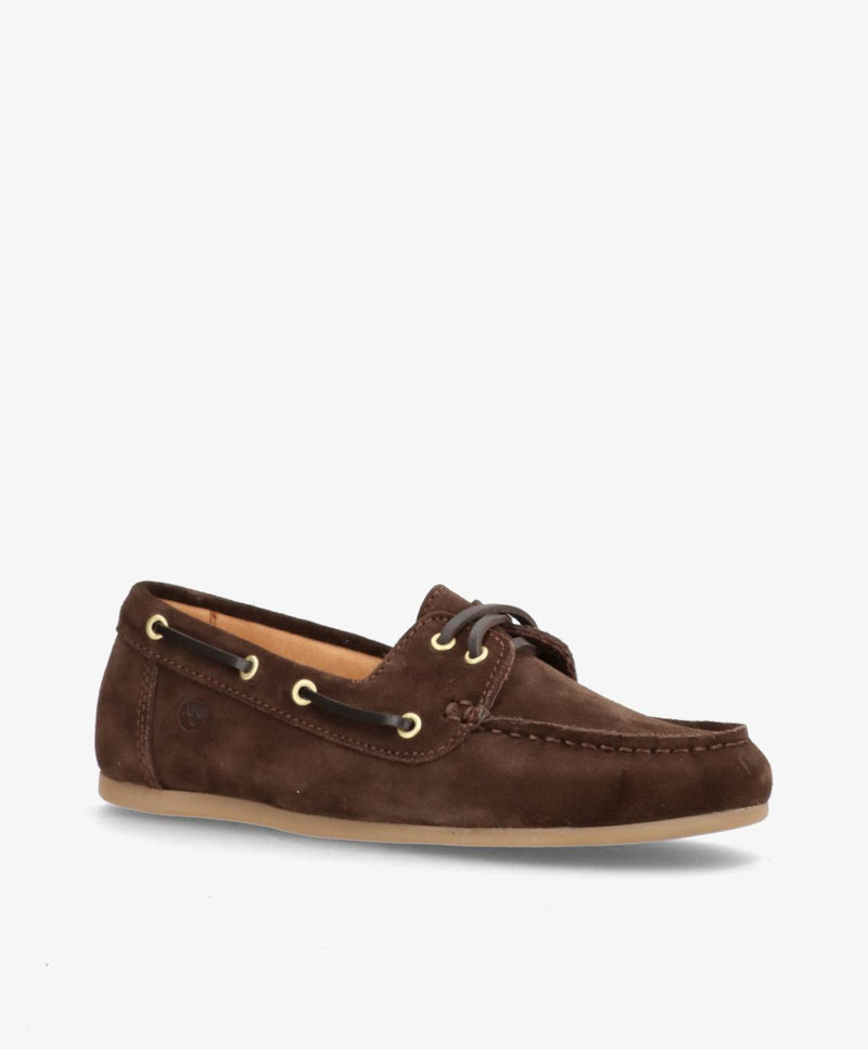 RAFTER S - Mørkebrun ruskind - Boat shoes Dame
