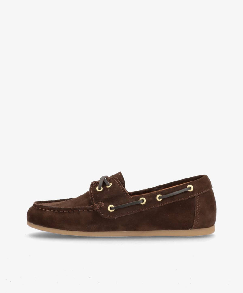 RAFTER S - Mørkebrun ruskind - Boat shoes Dame