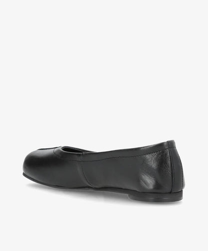 SENSES - Sort Læder - Ballerina wide  - Dame