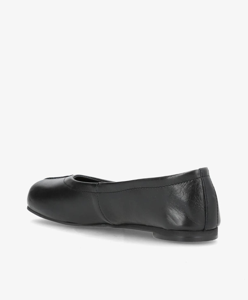 SENSES - Sort Læder - Ballerina wide  - Dame