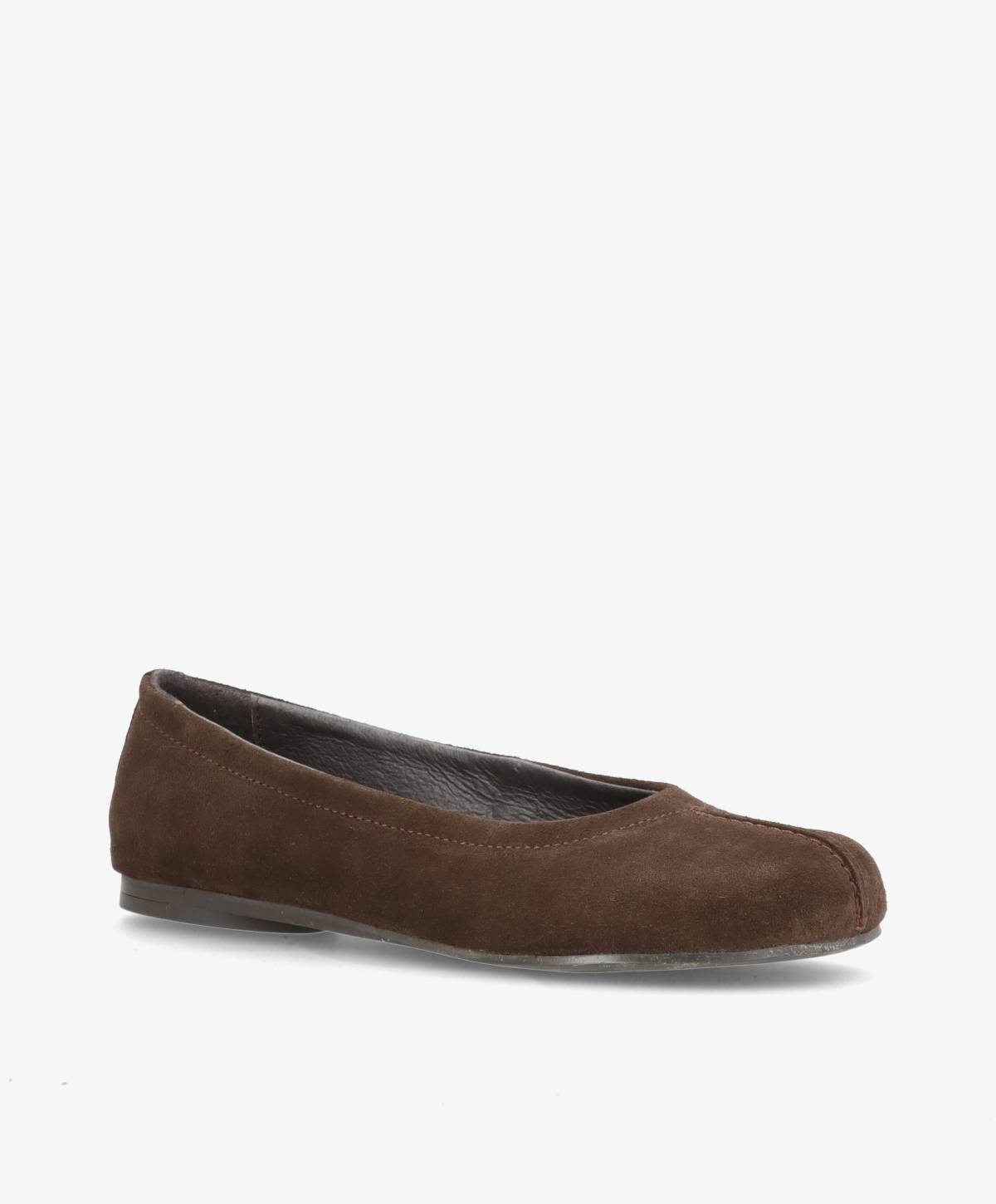 SENSES S - Mørkebrun Ruskind - Ballerina wide  - Dame