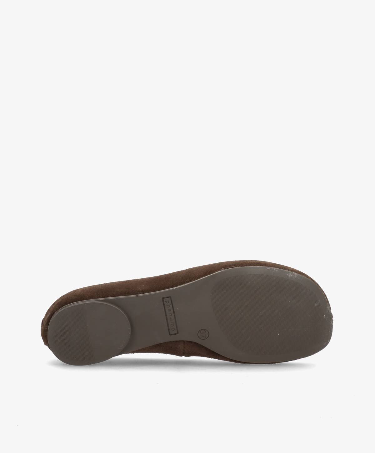SENSES S - Mørkebrun Ruskind - Ballerina wide  - Dame