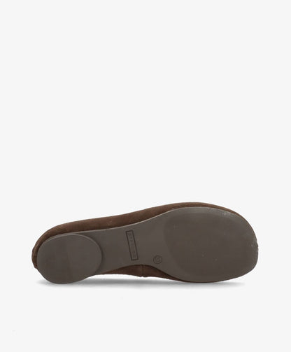 SENSES S - Mørkebrun Ruskind - Ballerina wide  - Dame