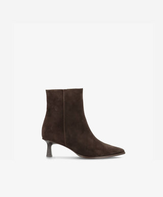 SIGNATURE S - Mørkebrun Ruskind - Støvle med hæl - Dame