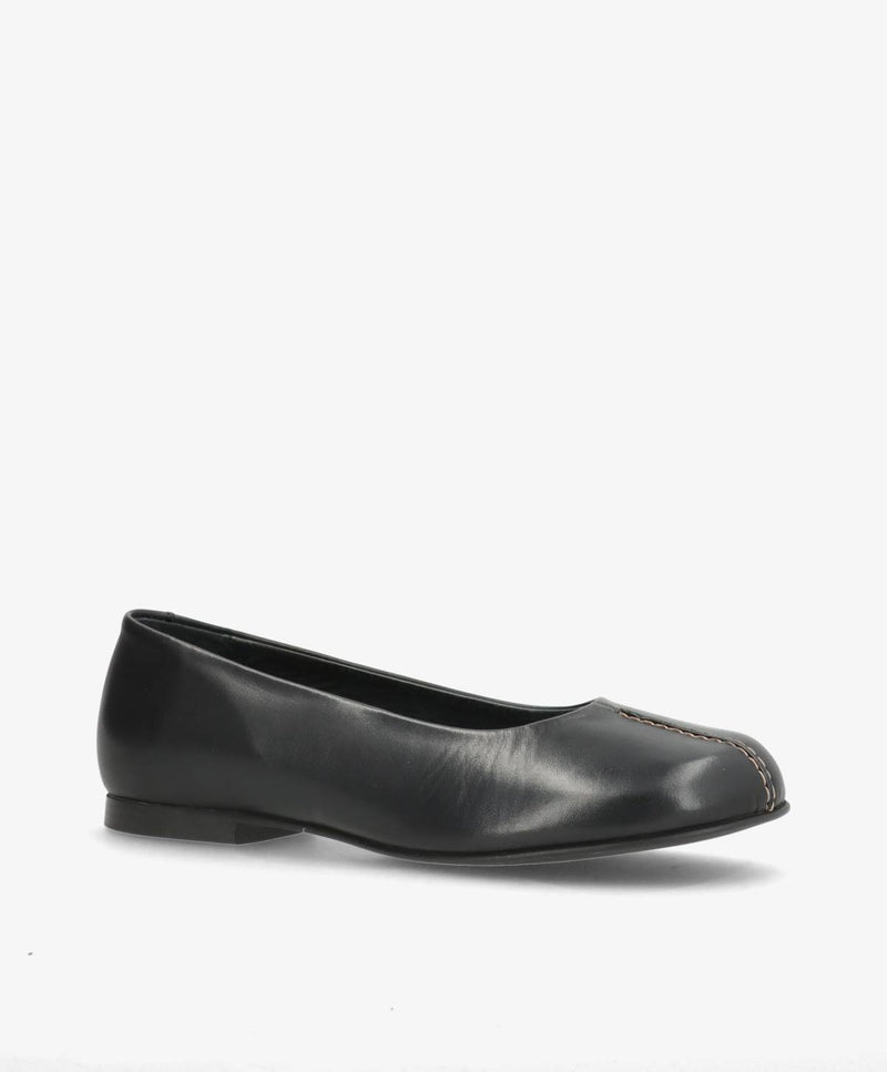 Preorder - lev. uge 39 - WHISBARE - Sort Læder - Barefoot Ballerina - Dame