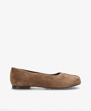 Preorder - lev. uge 39 - WHISBARE S - Nøddebrun Ruskind - Barefoot Ballerina - Dame