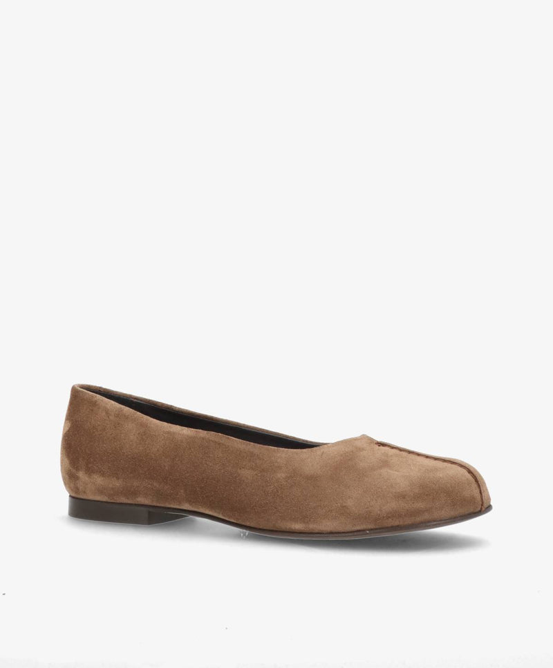 Preorder - lev. uge 39 - WHISBARE S - Nøddebrun Ruskind - Barefoot Ballerina - Dame