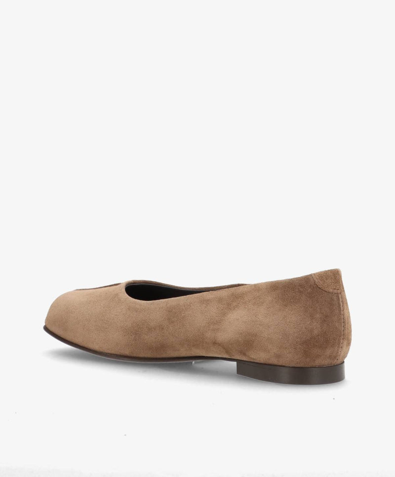 Preorder - lev. uge 39 - WHISBARE S - Nøddebrun Ruskind - Barefoot Ballerina - Dame