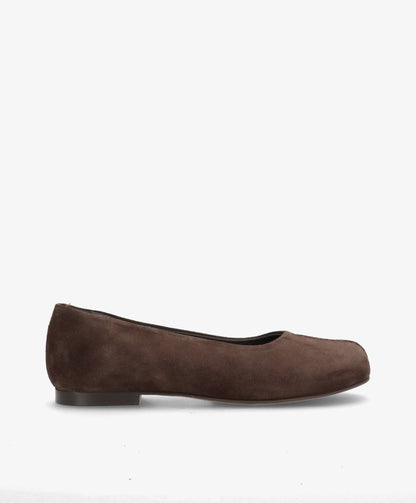 WHISBARE S - Mørkebrun Ruskind - Barefoot Ballerina - Dame
