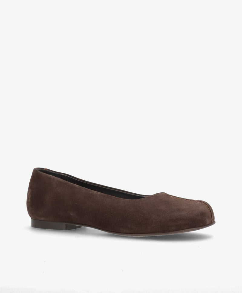 Preorder - lev. uge 39 - WHISBARE S - Mørkebrun Ruskind - Barefoot Ballerina - Dame