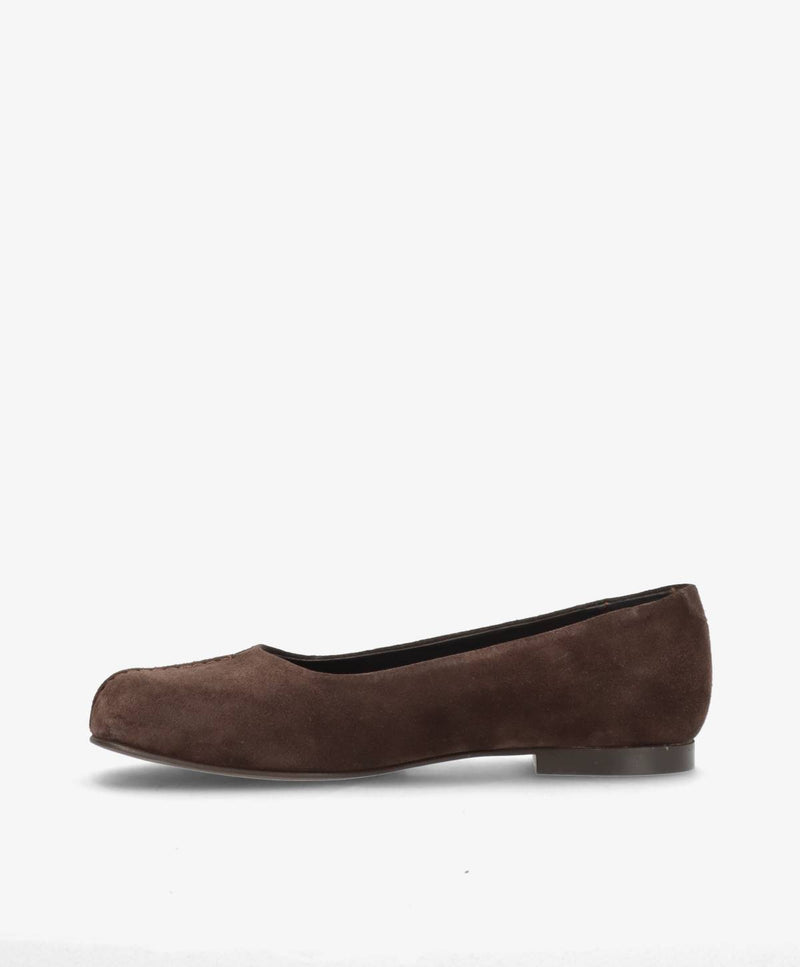 Preorder - lev. uge 39 - WHISBARE S - Mørkebrun Ruskind - Barefoot Ballerina - Dame