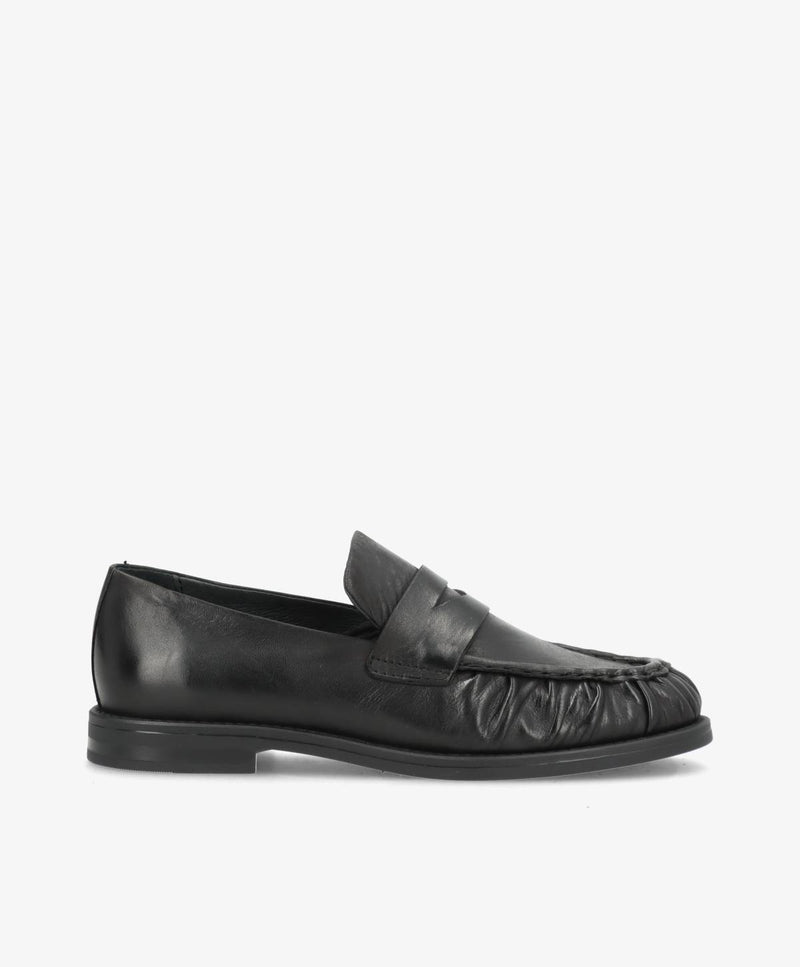 WHISPER - Sort blødt læder - Loafers Dame