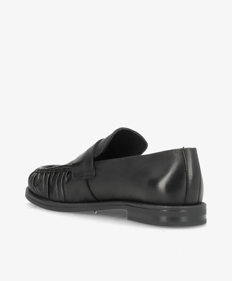 WHISPER - Sort blødt læder - Loafers Dame