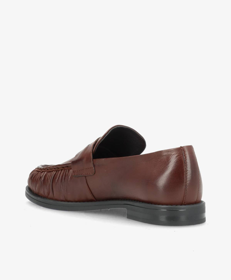 WHISPER - Mørkebrun blødt læder - Loafers Dame