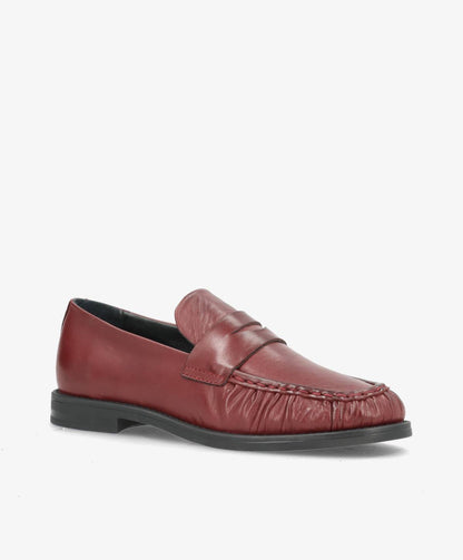 WHISPER - Vinrød blødt læder - Loafers Dame