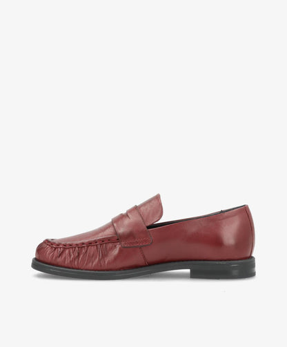 WHISPER - Vinrød blødt læder - Loafers Dame