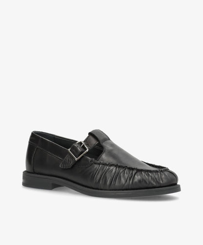 WHISPER TEE - Sort blødt læder - T-strap shoes Dame
