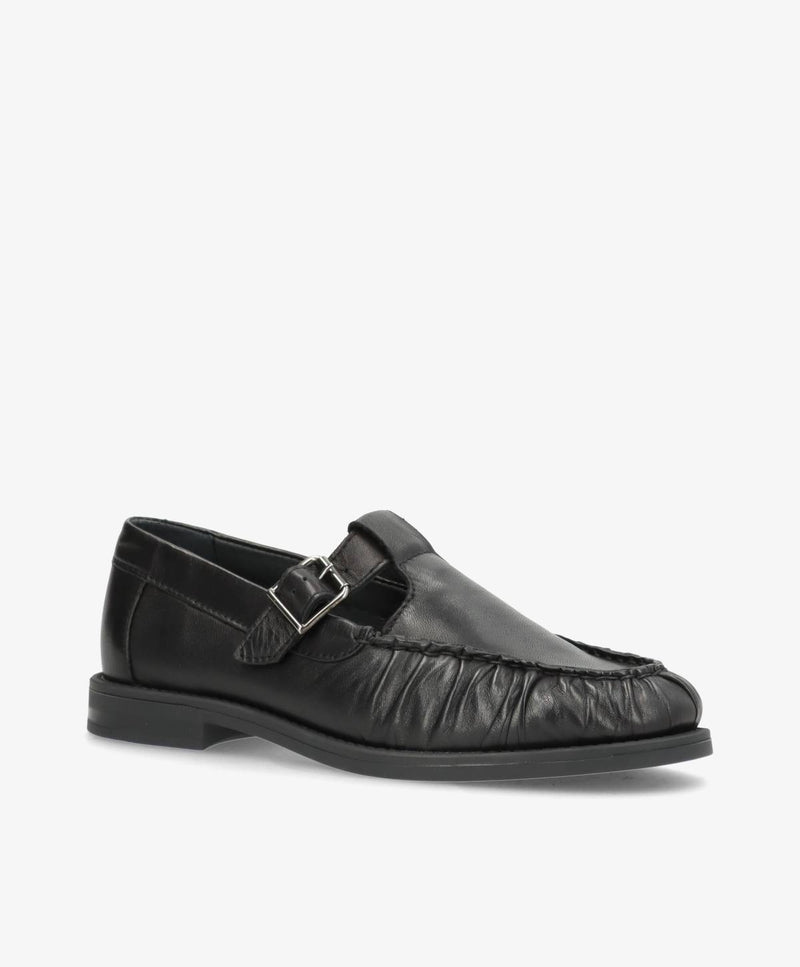 WHISPER TEE - Sort blødt læder - T-strap shoes Dame