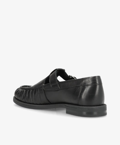 WHISPER TEE - Sort blødt læder - T-strap shoes Dame