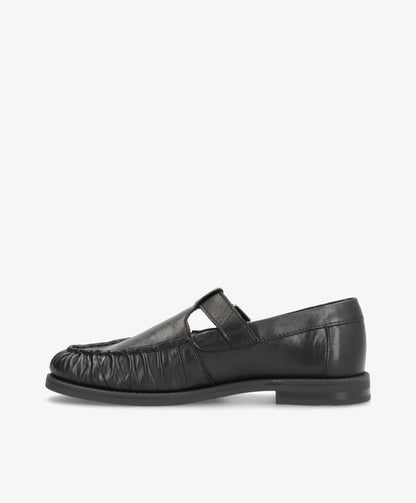 WHISPER TEE - Sort blødt læder - T-strap shoes Dame