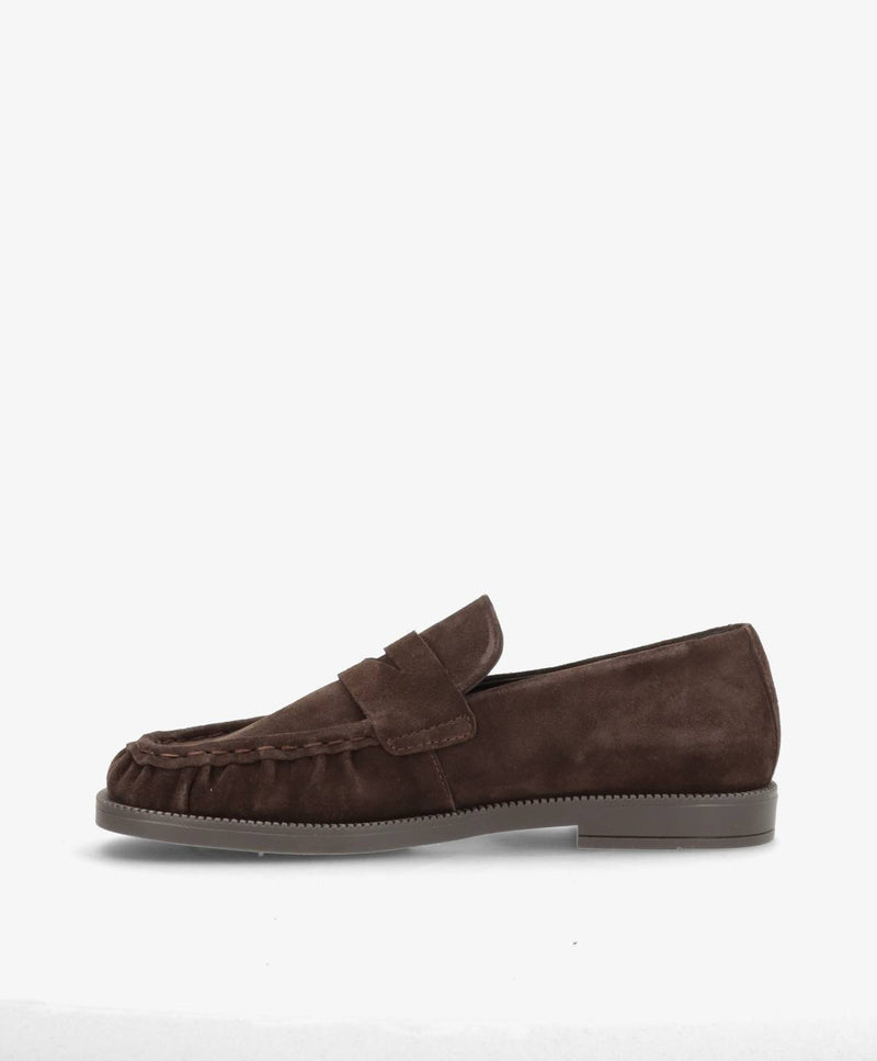 Preorder - lev. uge 39 - WHISPER WIDE S - Mørkebrun Ruskind - Loafers - Dame