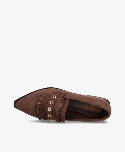 Shoecobay - Mørkebrun Vegan ruskind - sko - Dame