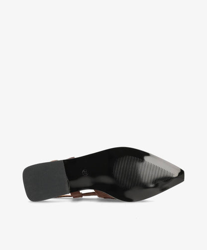 Shoecobay - Mørkebrun Vegan ruskind - Slingback sko - Dame