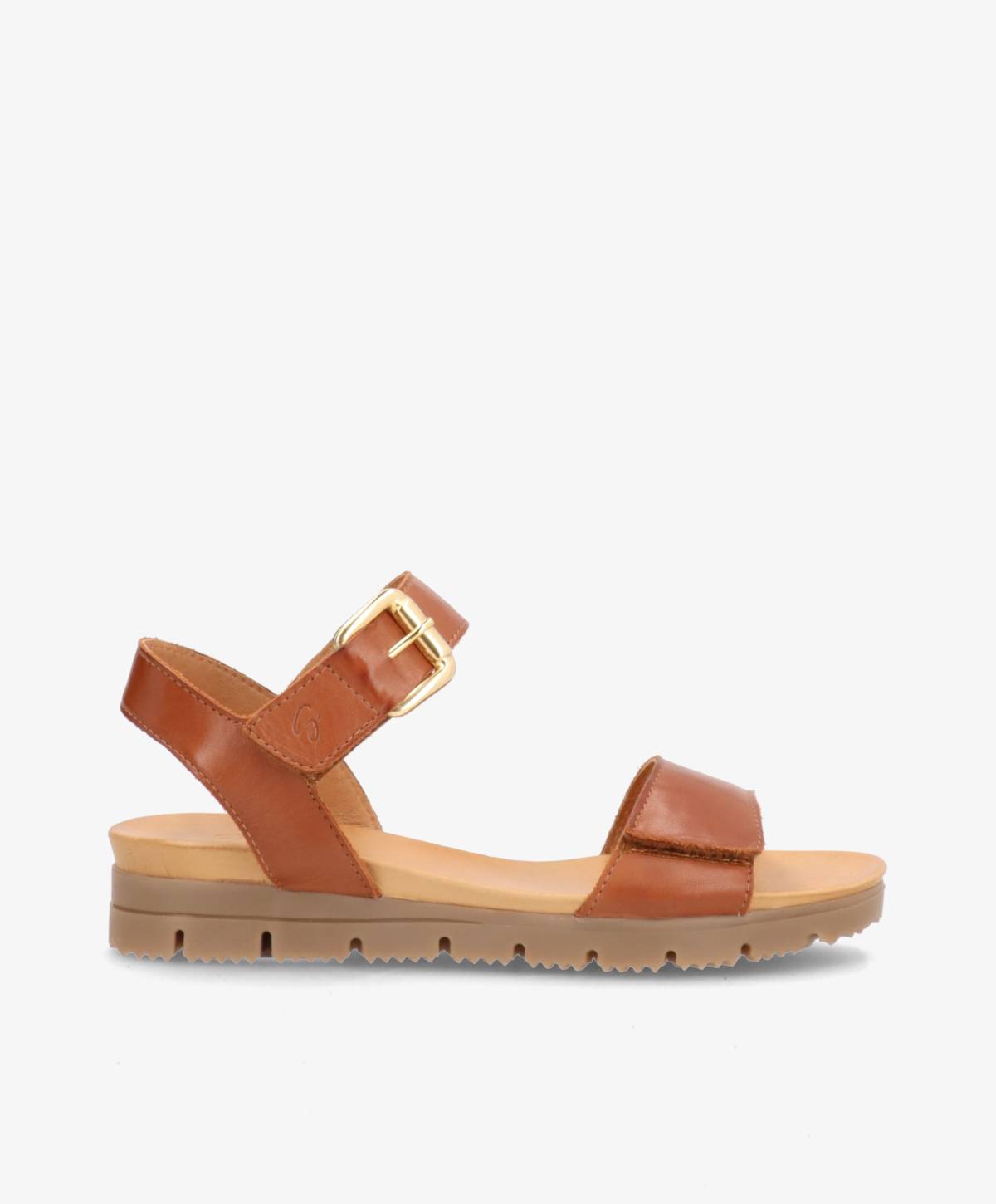 AMALFI - Mellembrun læder - Kilehæls sandal Dame