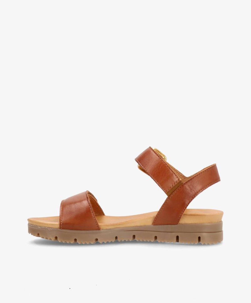 AMALFI - Mellembrun læder - Kilehæls sandal Dame