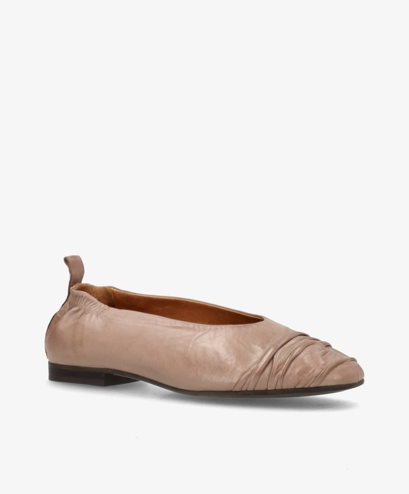 AZURA - Beige læder - Ballerina Dame
