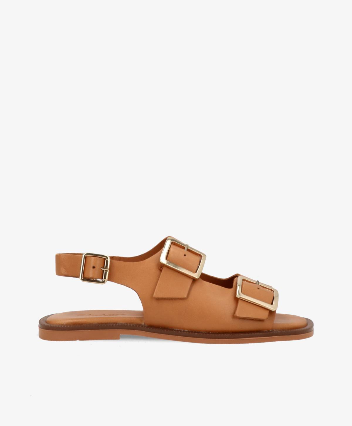 BARDOT - Cognac læder - Flad sandal Dame