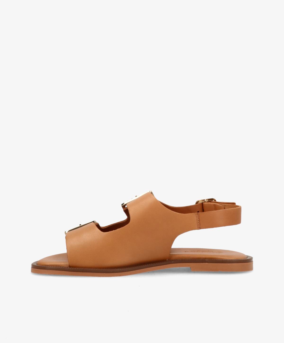 BARDOT - Cognac læder - Flad sandal Dame