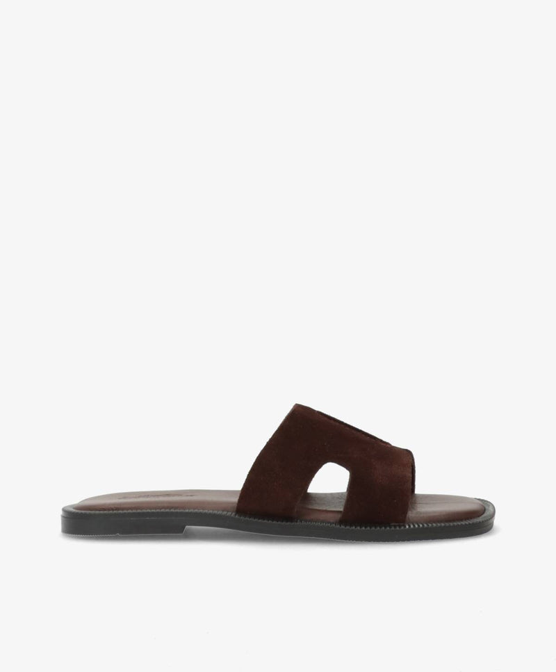 BIENNE S - Mørkebrun ruskind - Sliders Dame