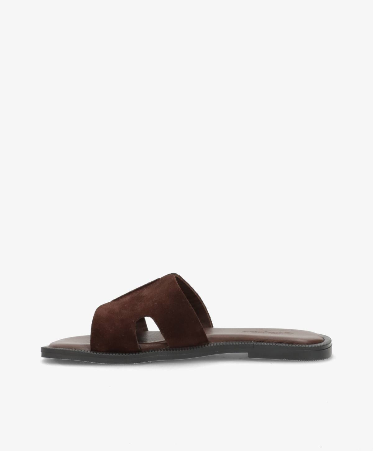 BIENNE S - Mørkebrun ruskind - Sliders Dame