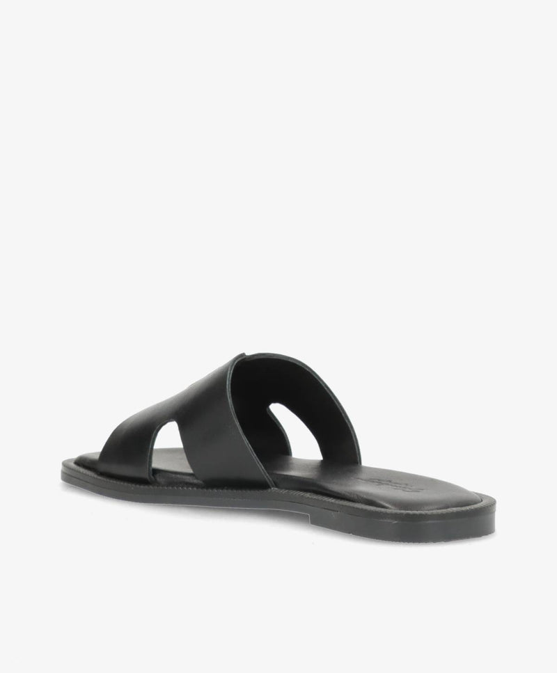 BIENNE - Sort læder - Sliders Dame