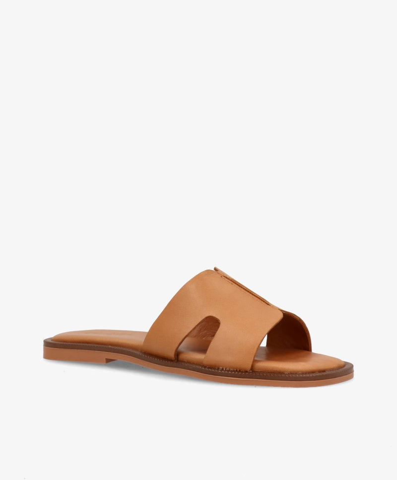 BIENNE - Cognac læder - Sliders Dame