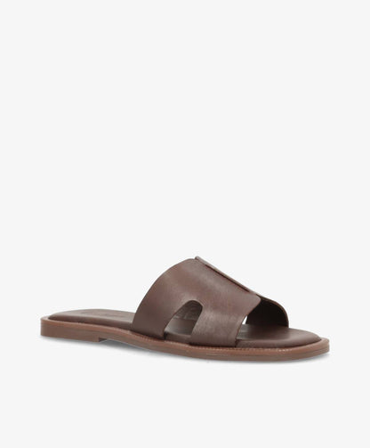 BIENNE - Mørkebrun læder - Sliders Dame