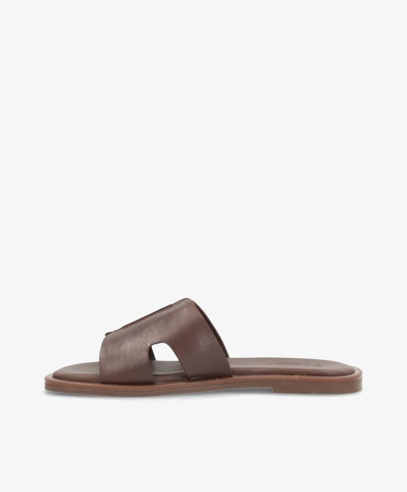 BIENNE - Mørkebrun læder - Sliders Dame