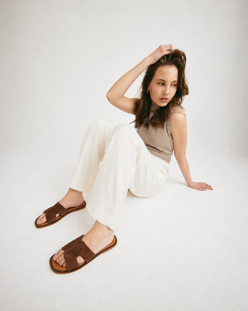 BIENNE S - Camel ruskind - Sliders Dame